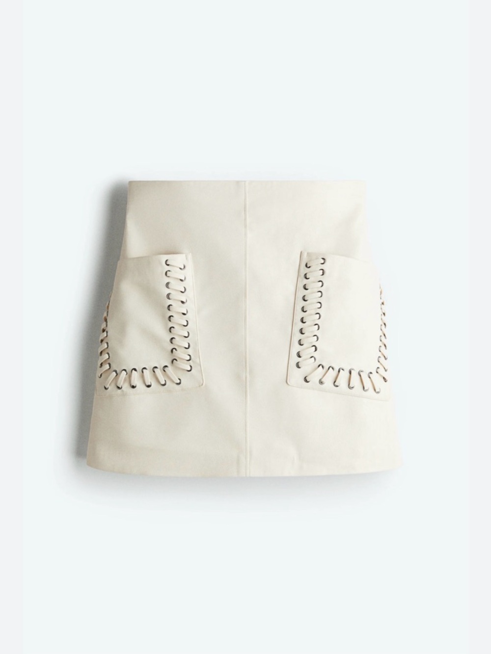 H&M Cream Coated Mini Skirt